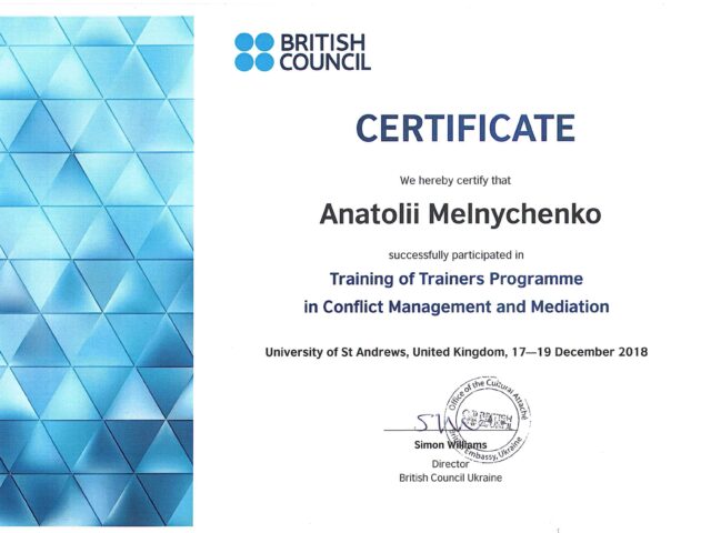 Training of Trainers Programme in Conflict Management and Mediation United Kingdom University of St Andrews